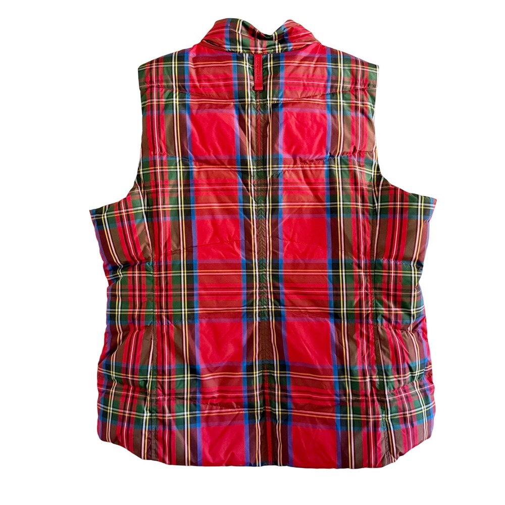 XL Lands' End Down Tartan Red Plaid Vest Size 18 - Picture 9 of 11